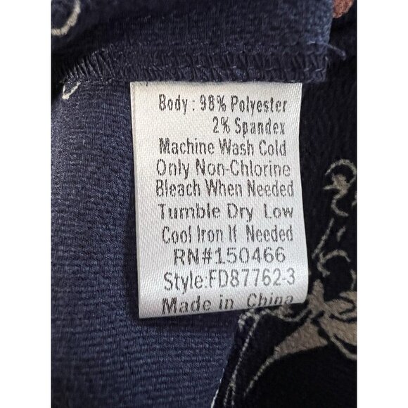 Fun2Fun Womens Floral Blouse~Size S~Navy 3/4 Sleeve Top~Stitch Fix NWOT~L12 10 - Picture 11 of 11